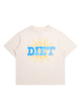 DIET STARTS MONDAY Flame Spray Tee-Cream/Blue - Gravity NYC